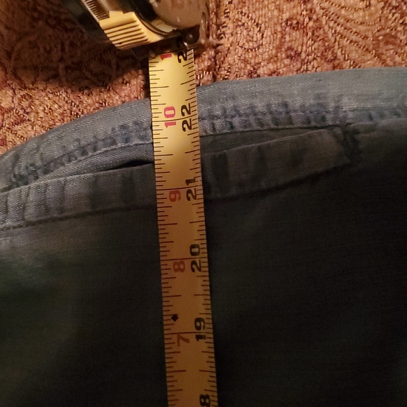 Philosophy Women's Size XL Blue Denim Long Shirt Dress Roll Tab Sleeve Pockets - Picture 14 of 15